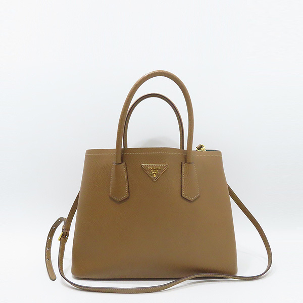 美品【プラダ】サフィアノレザートートバッグ 2way