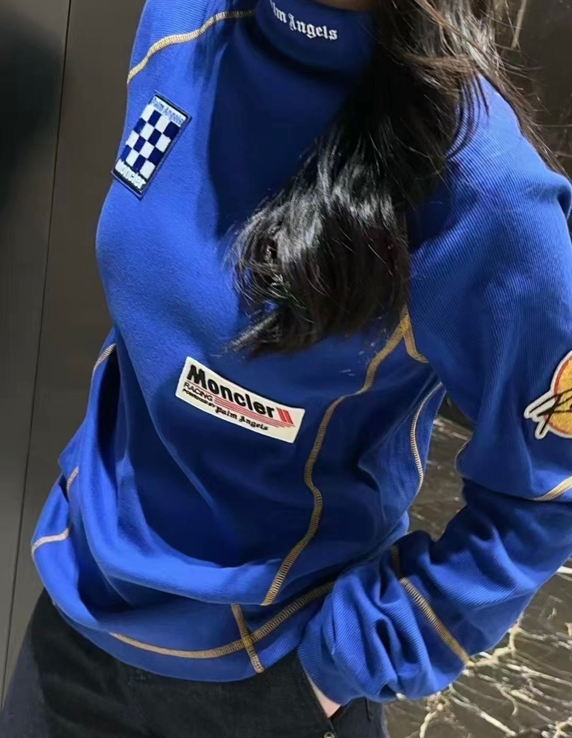 関税込 Moncler x Palm Angels Long Sleeve Cotton T-Shirt