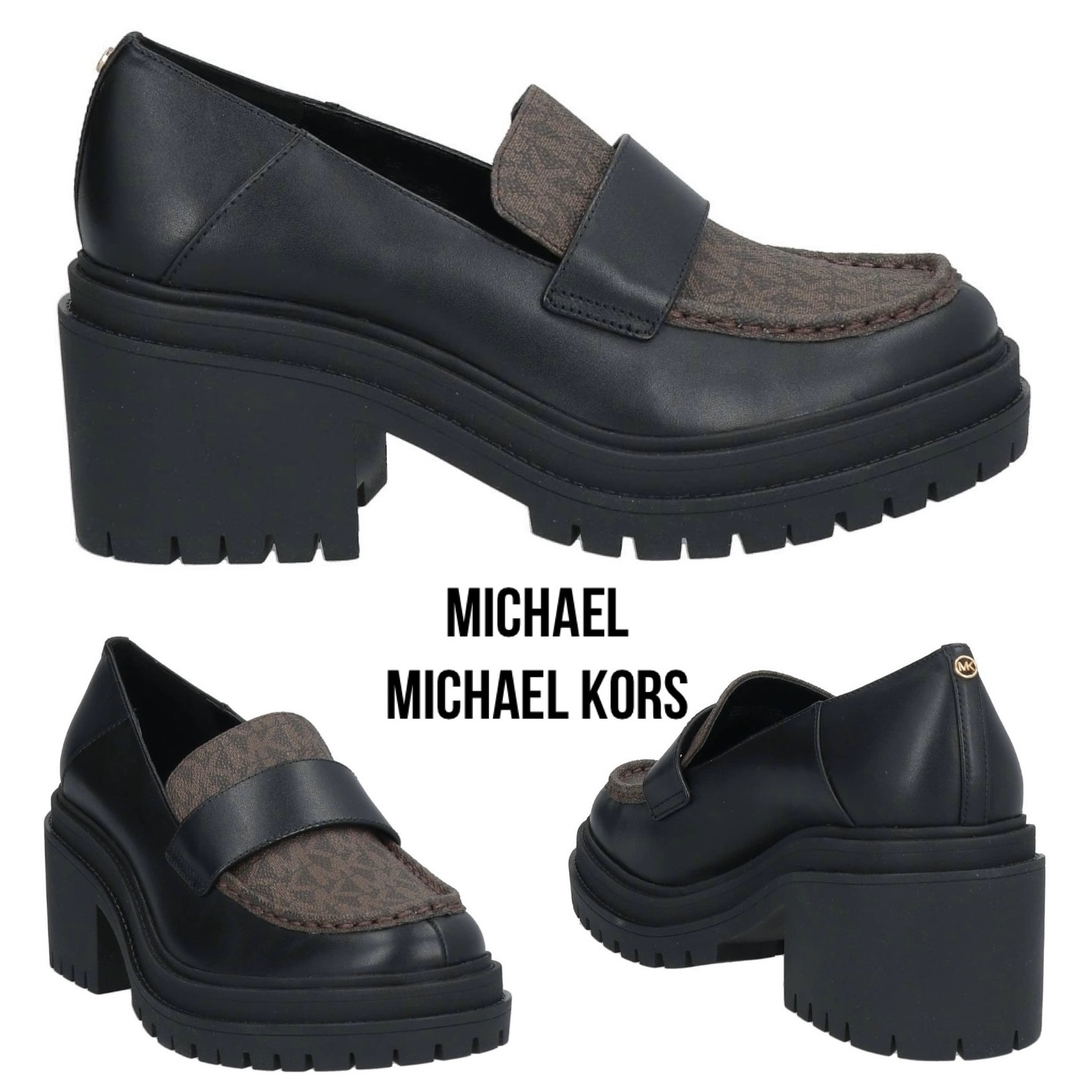 送関込☆MICHAEL MICHAEL KORS ロゴデザイン チャンキーモカシン