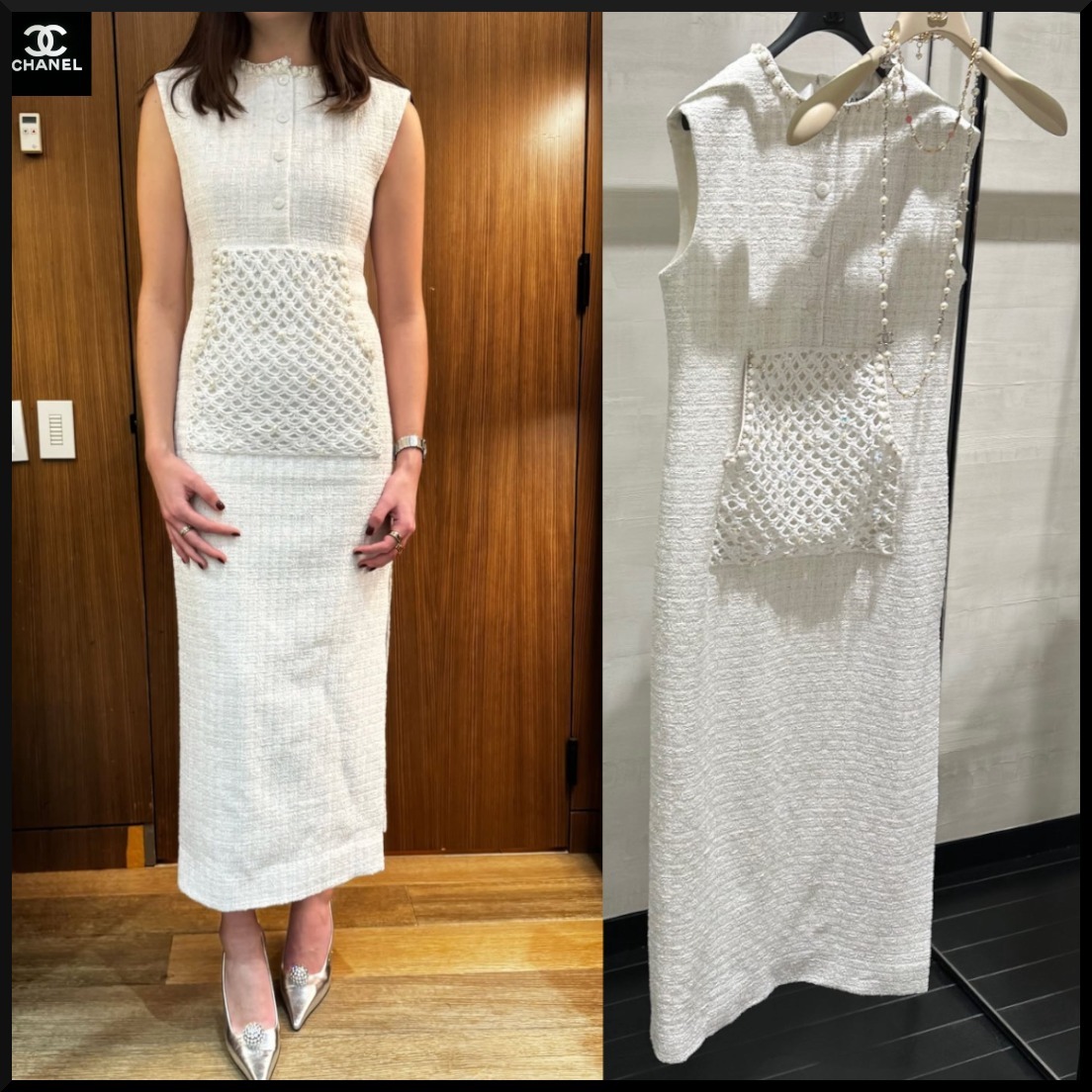 CHANEL☆エンブロイダリー☆ジャカードニットドレス/ワンピース