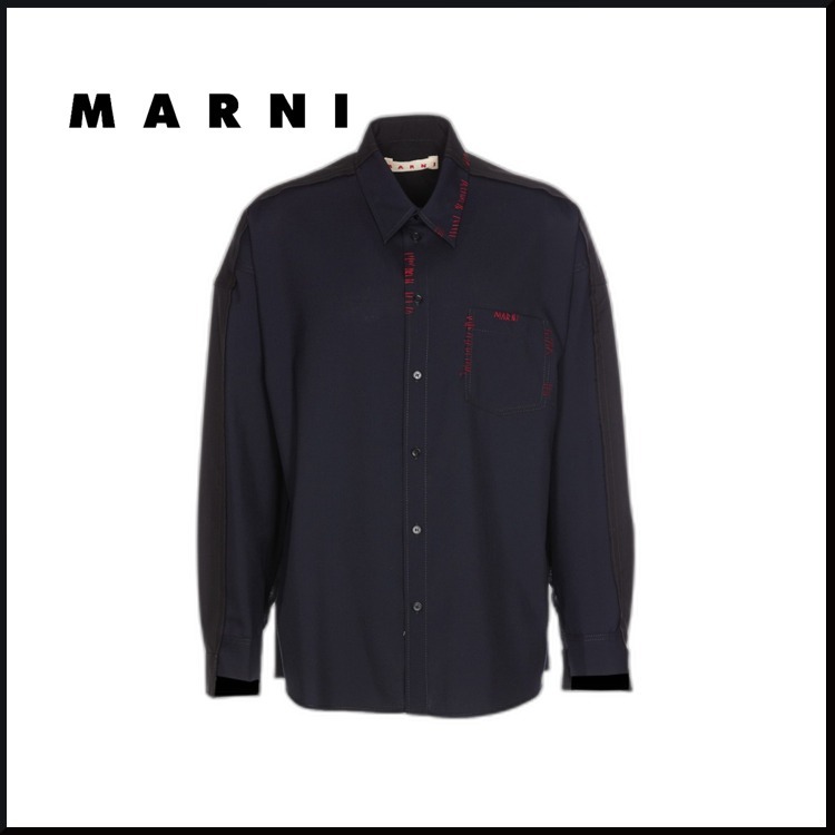 【送料 関税込】 MARNI MARNI STITCHING BACK CONTRASTING SHIRT