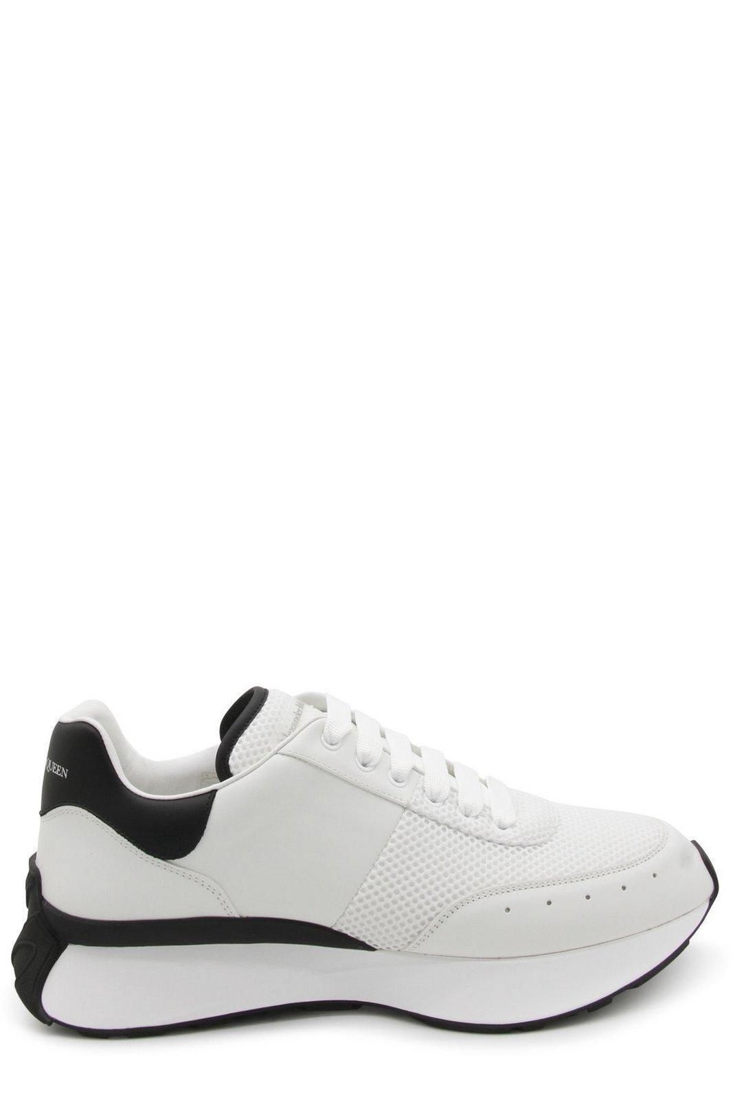 【送料&関税込】Alexander McQueen Logo Printed Mesh Lace-up