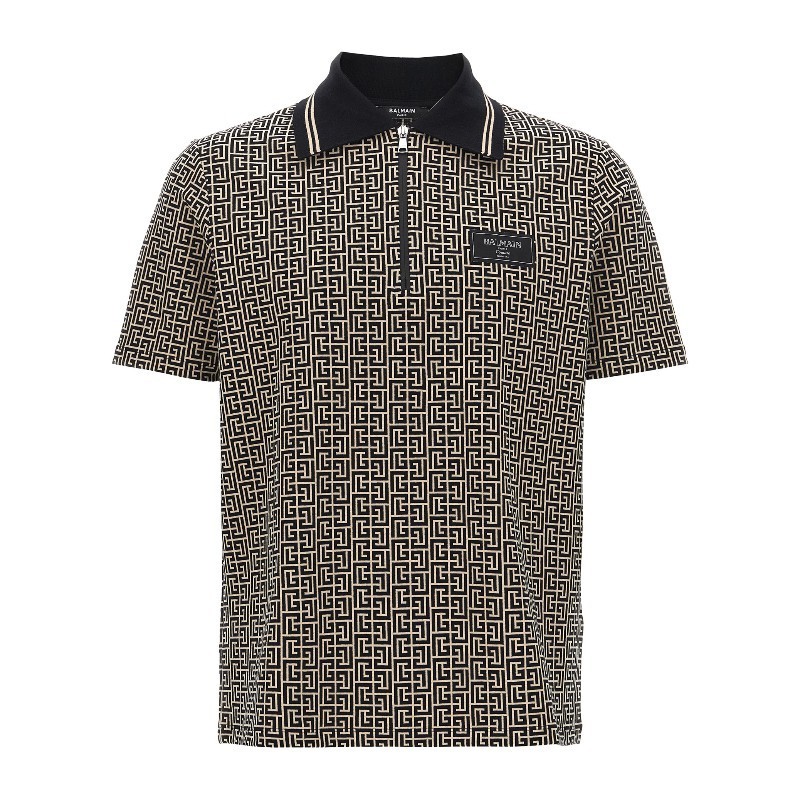 Tシャツ・カットソー BALMAIN FW25 'PB' polo shirt (EH1GC027BC90 GFE)