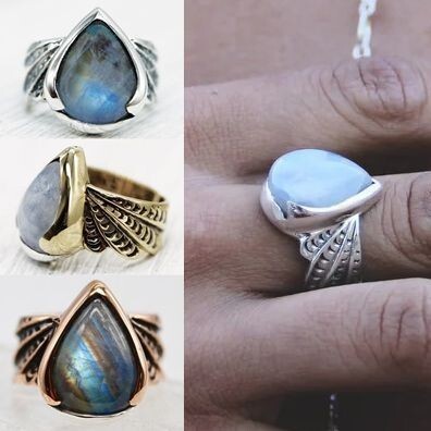 【Bahgsu Jewels】Winged Moonstoneリング