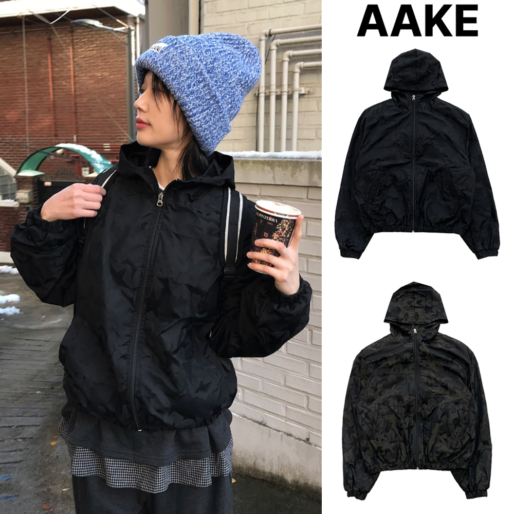 【AAKE】(Fleece lining) STAR CAMO HOOD JP