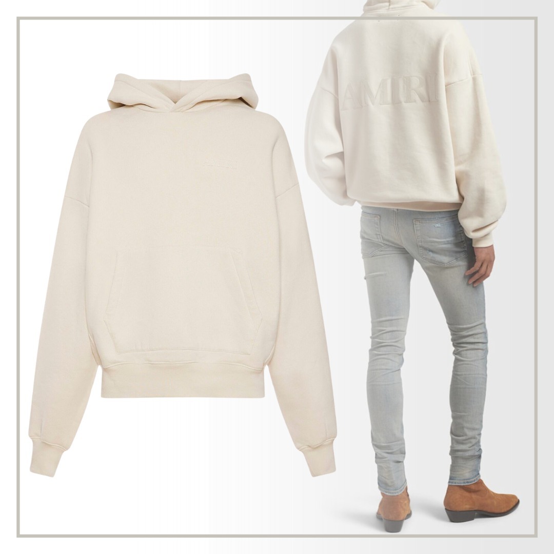 【完売必至】AMIRI エンブロイダリーロゴ コットンパーカー