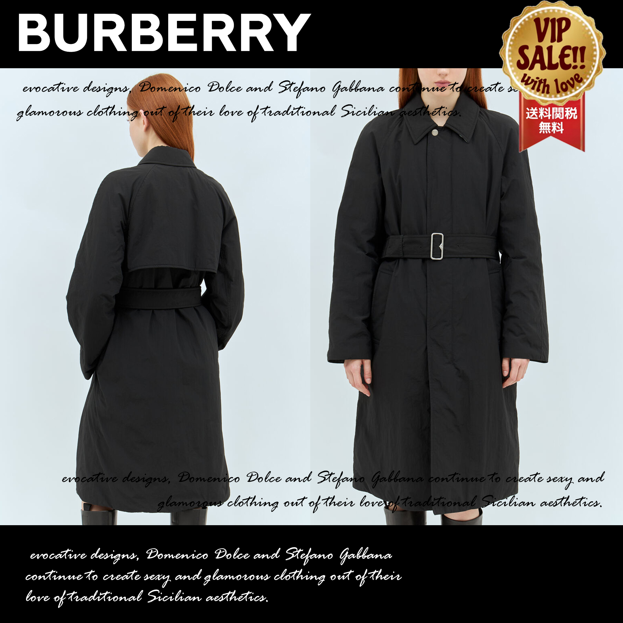 BURBERRY ロングナイロンコットンパッド入りカーコート 大人気