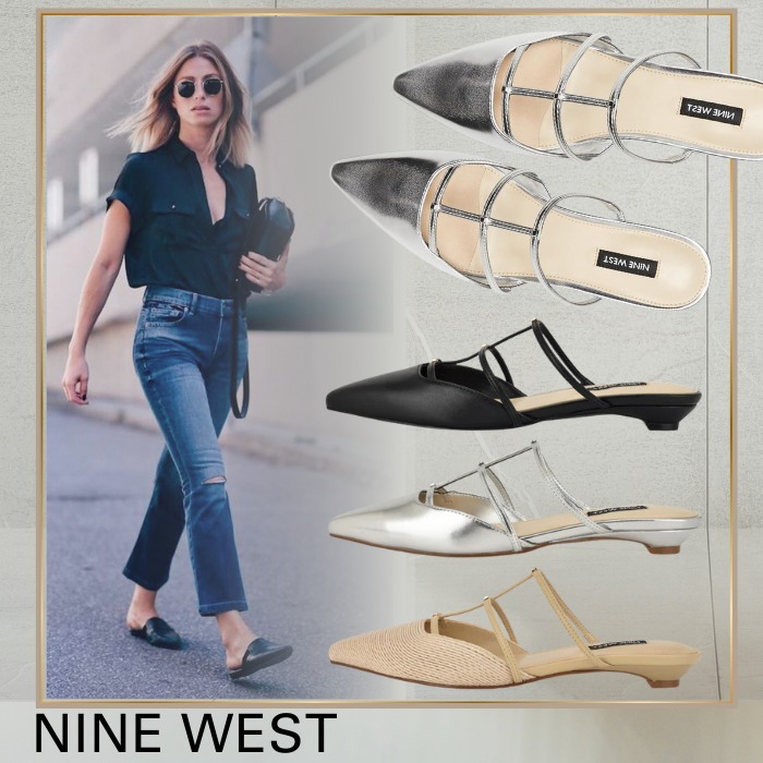 Nine West*綺麗みえ*ポインテッド*フラット*サンダル/Azur