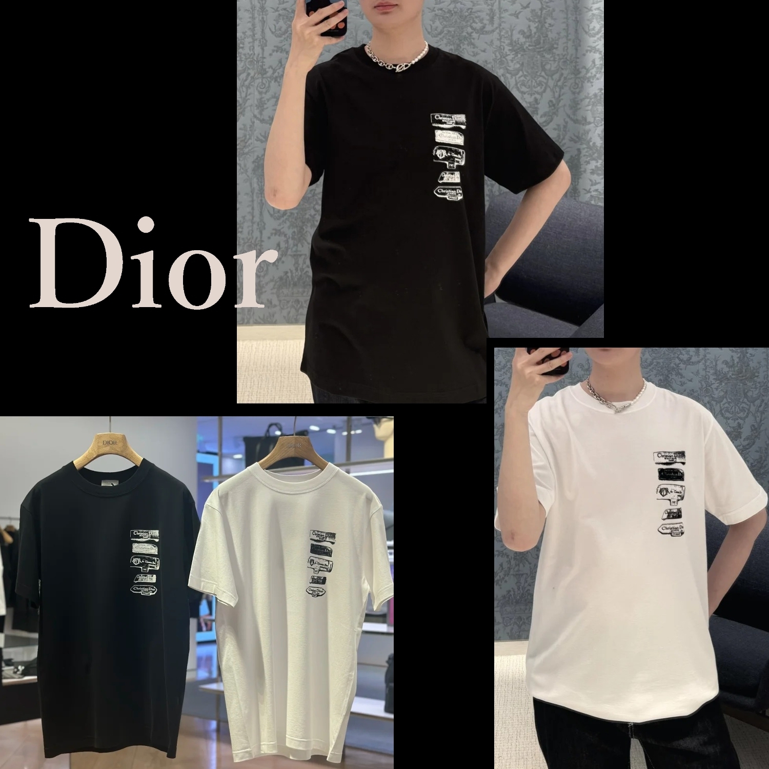 【プレゼントにも★】Dior Archives Labels Tシャツ Dior Archives Labels T-Shirt, Relaxed Fit Black – EBITAF