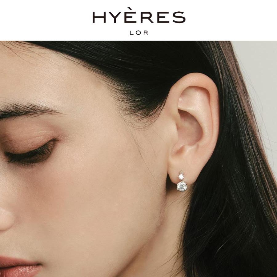 正規品【HYERES LOR】Essence Double Stone Moissanite ピアス