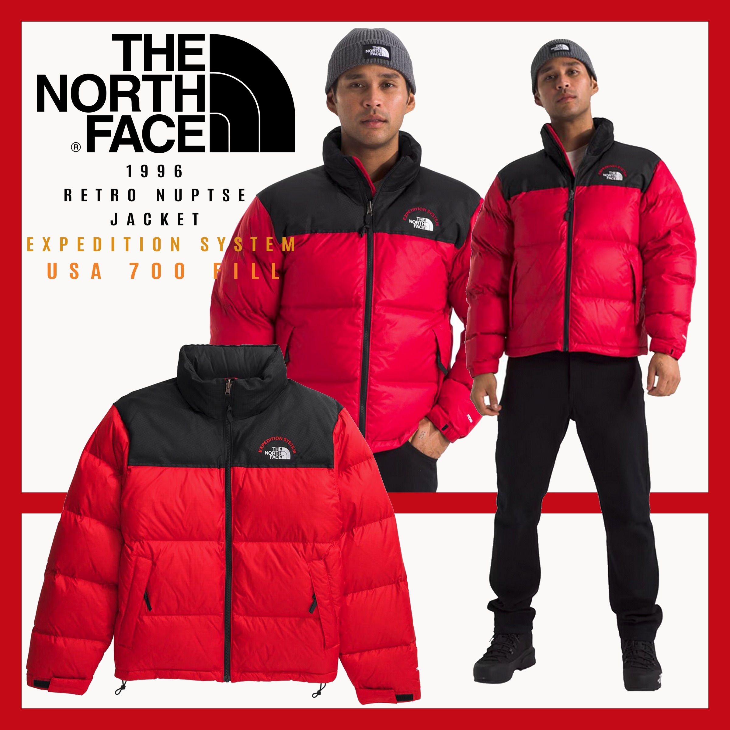 激レア 24新作☆TNF☆EXPEDITION SYSTEM☆ヌプシダウン☆TNF Red