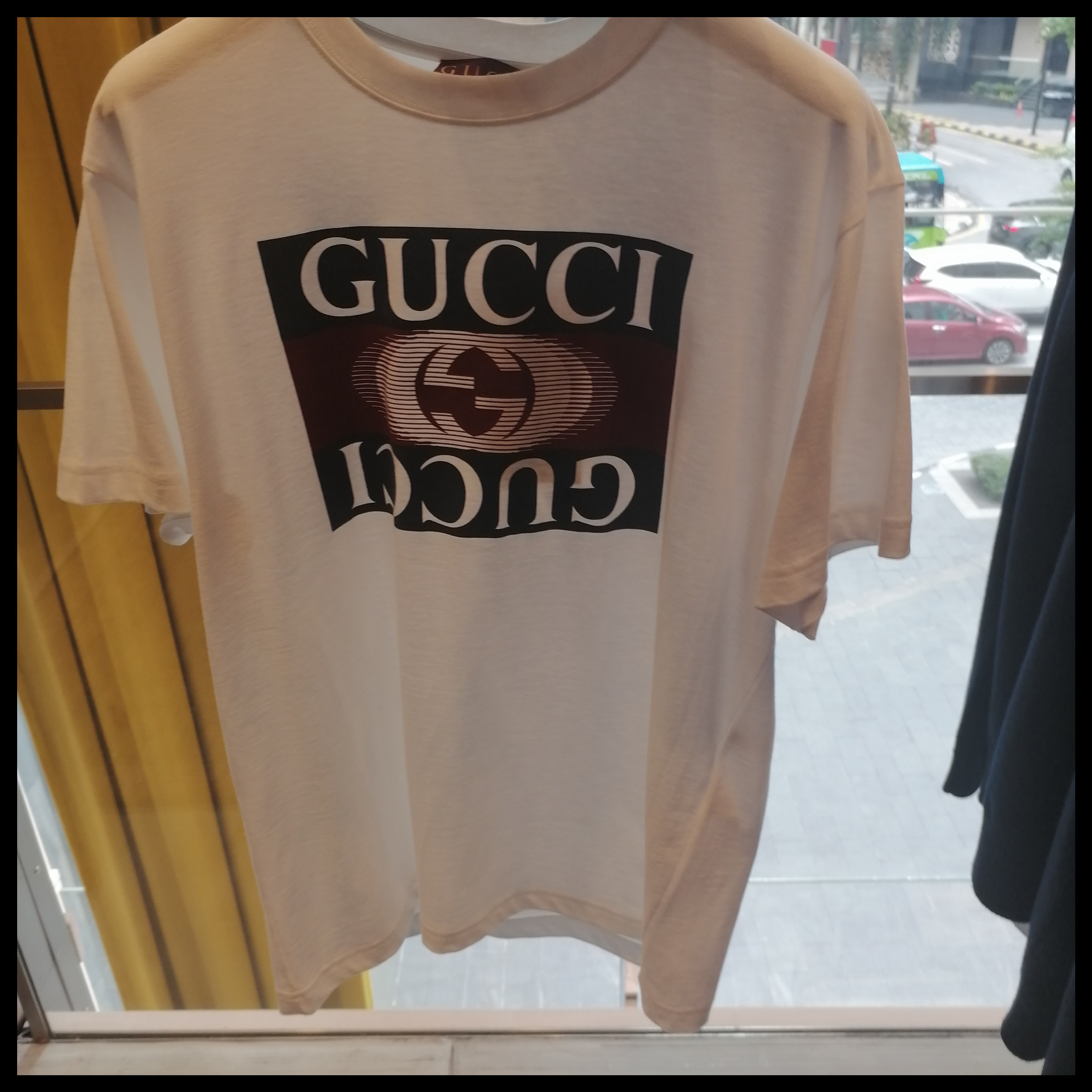 ◆GUCCI◆GUCCI プリント コットンジャージー Tシャツ ホワイト
