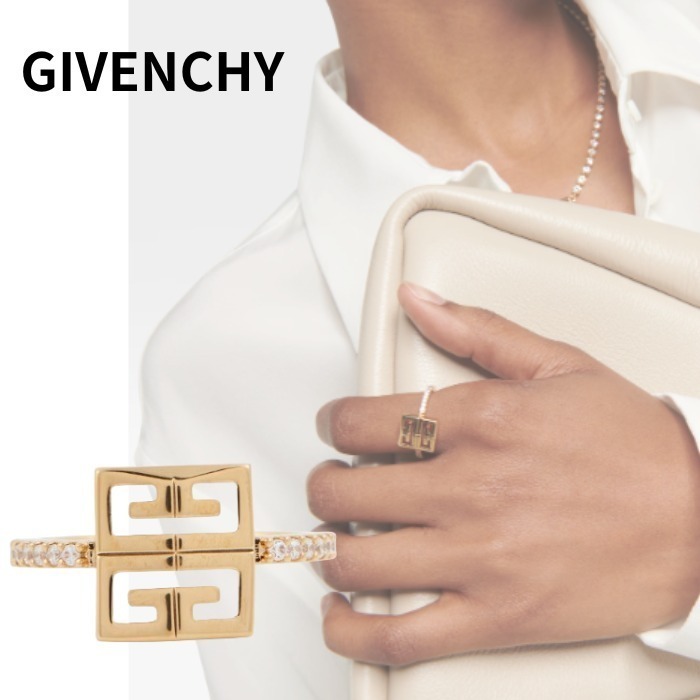 【GIVENCHY】4G スワロフスキー クリスタル 装飾 リング
