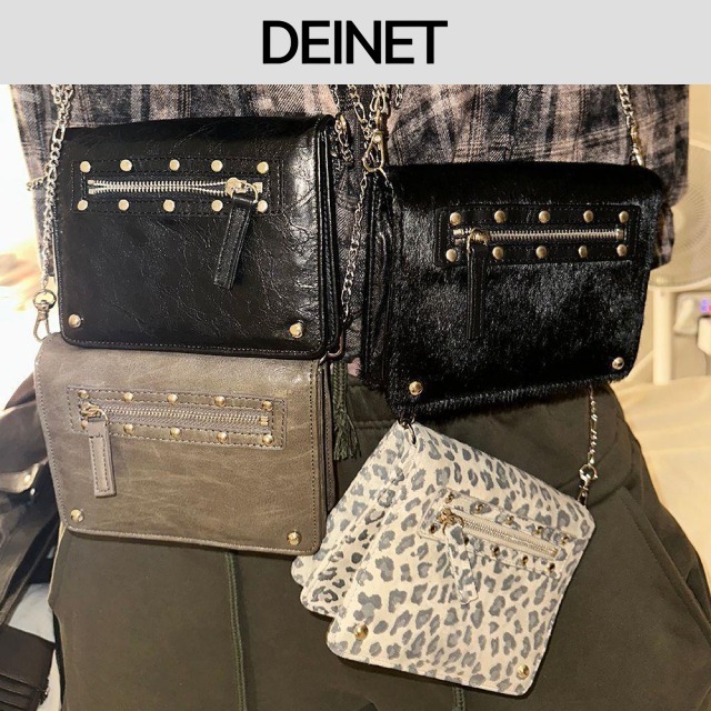【DEINET】24FW TRAVEL STUD CROSS CHAIN MINI BAG (5COLORS)