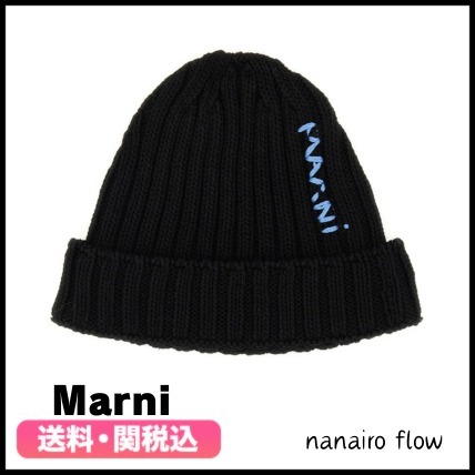 ★Marni★ ロゴ刺繍 ターンアップブリム ビーニー 関税送料込
