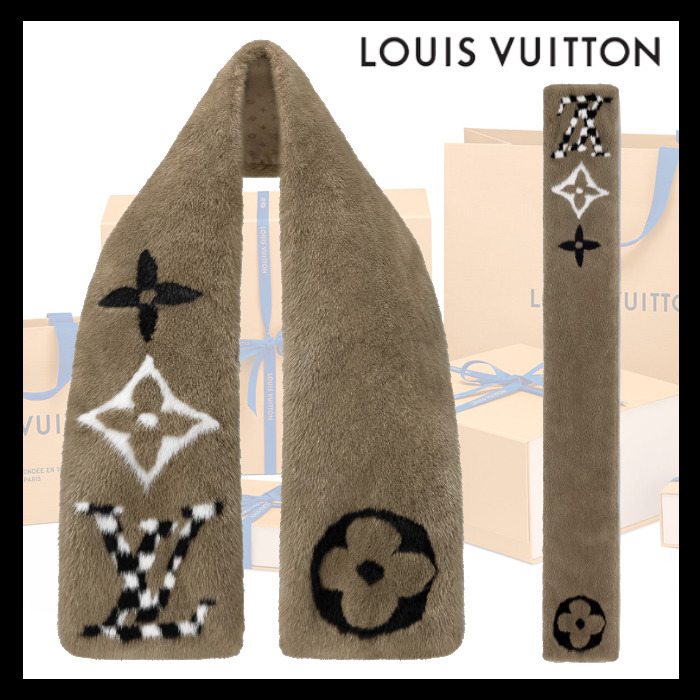 Louis Vuitton《プレイグラム ファーマフラー》ミンク DHL 直営
