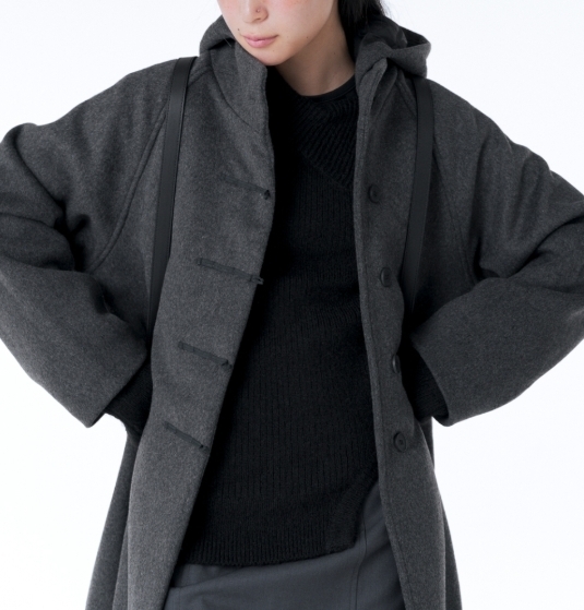 コート [MISEKI SEOUL] Hoodie long duffle coat CHARCOAL MISEKI SEOUL] Hoodie long duffle Coat /追跡付