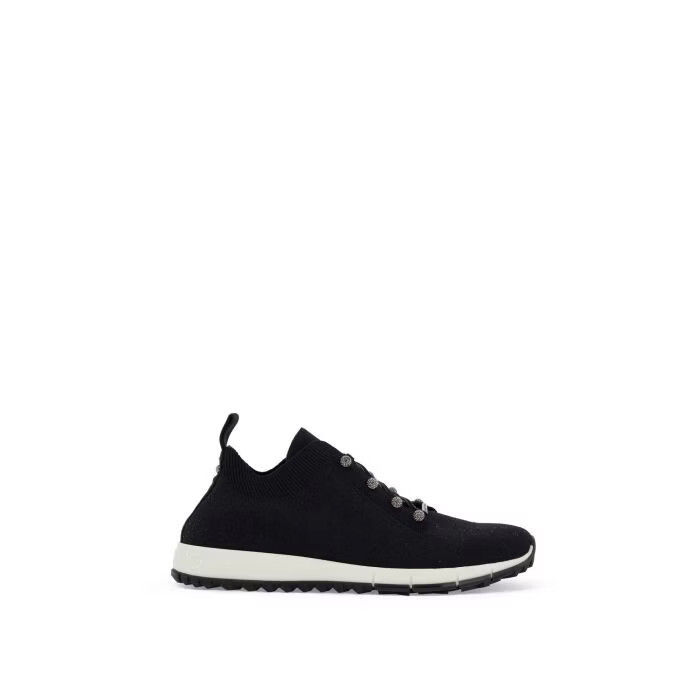 JIMMY CHOO☆ ヴェレス パール付き Black クロシェニット JIMMY CHOO - Pearl Sneakers — ReloveLuxe