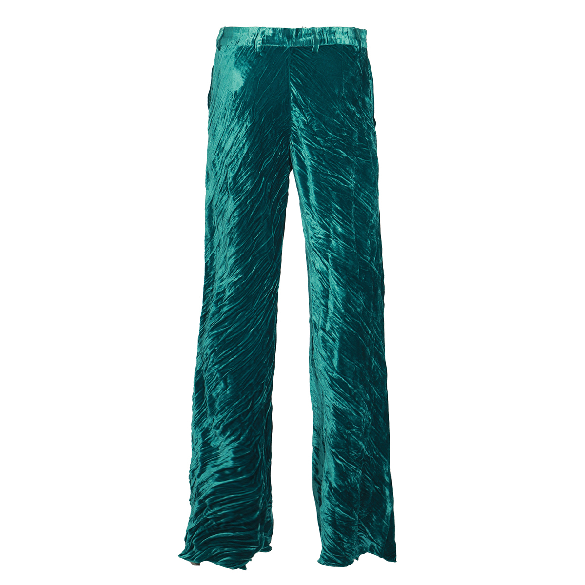 【関税・送料込み】ETRO PANTS GREEN FROISSE VELVET PANTS
