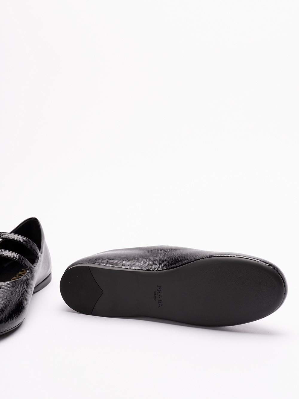PRADA◆カーフレザー トライアングルロゴ バレリーナ 0.5cm