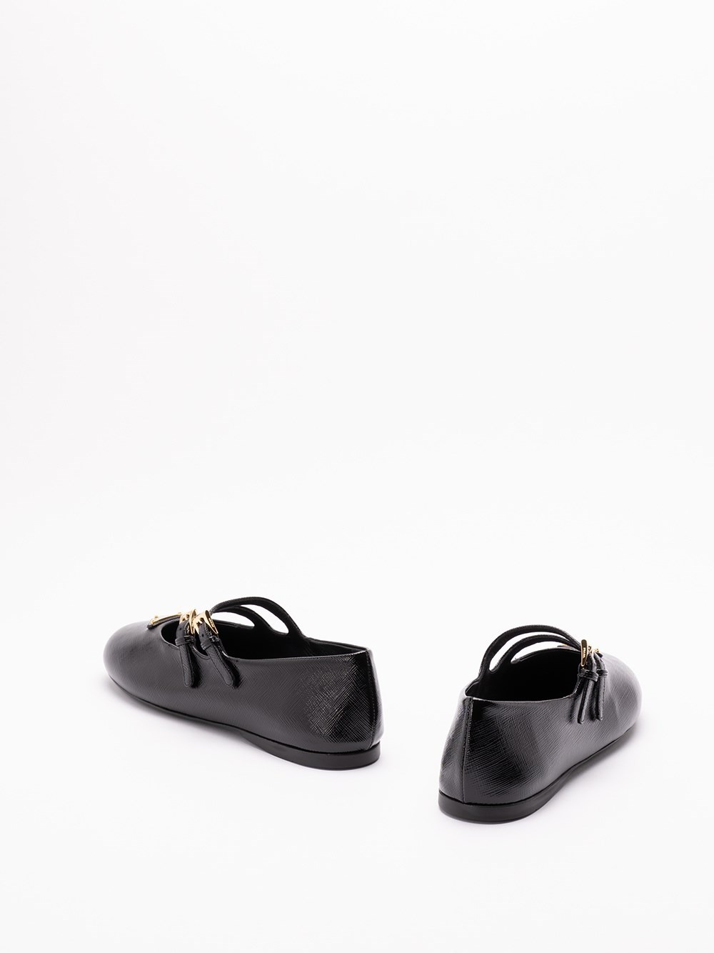 PRADA◆カーフレザー トライアングルロゴ バレリーナ 0.5cm