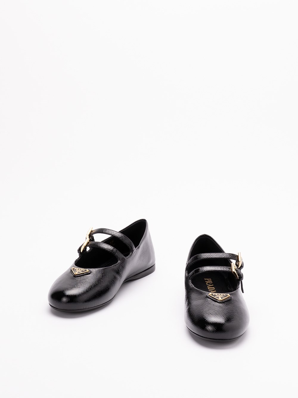 PRADA◆カーフレザー トライアングルロゴ バレリーナ 0.5cm