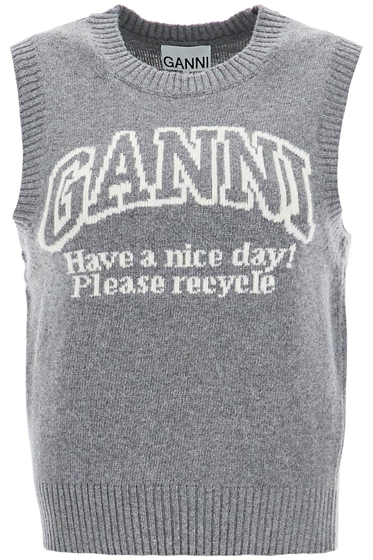 【送料&関税込】Ganni Knitted Vest With Logo