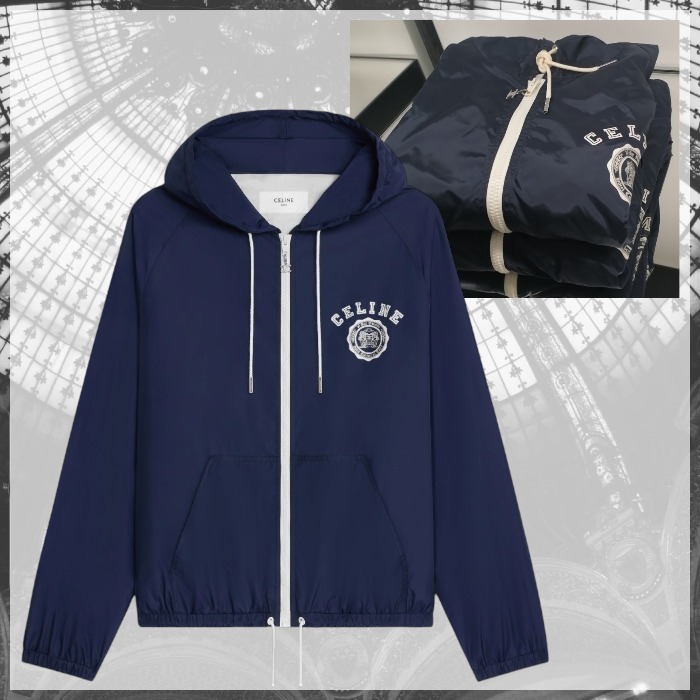 CELINE 軽量 ウインドブレーカー 人気 ブルゾン ロゴ BLASON
