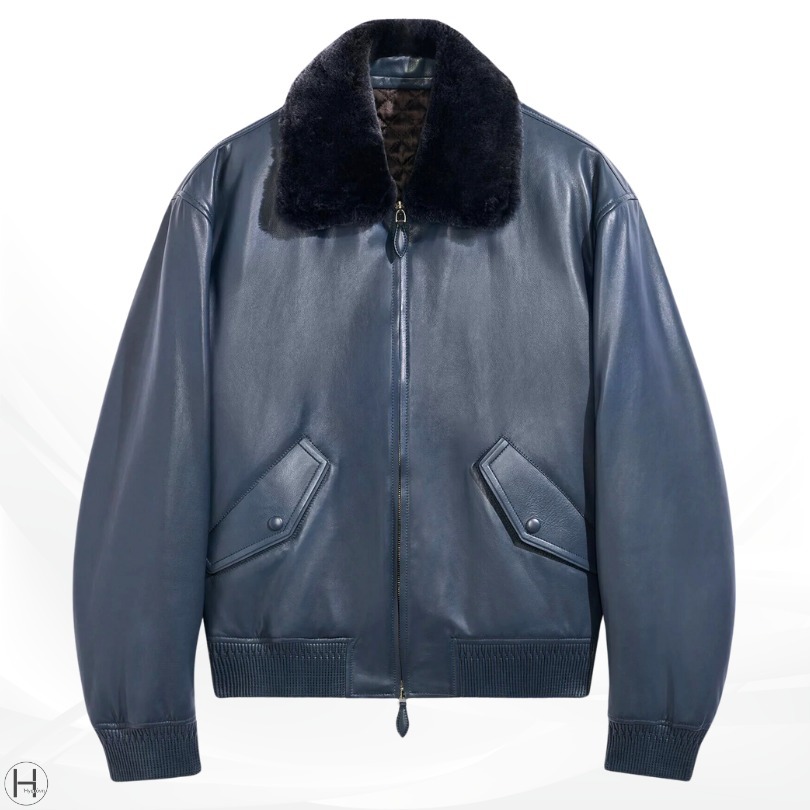 24AW NEW】SAINT LAURENT_men/シアリングカラー付きジャケット
