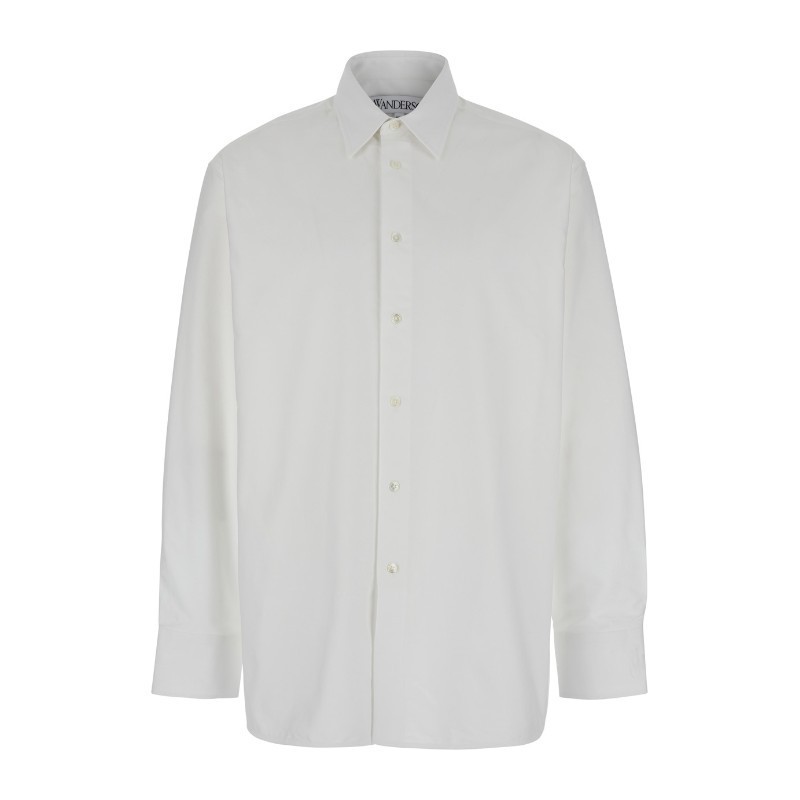 Tシャツ・カットソー J W ANDERSON White Shirt with Classic Collar in Cotton Man