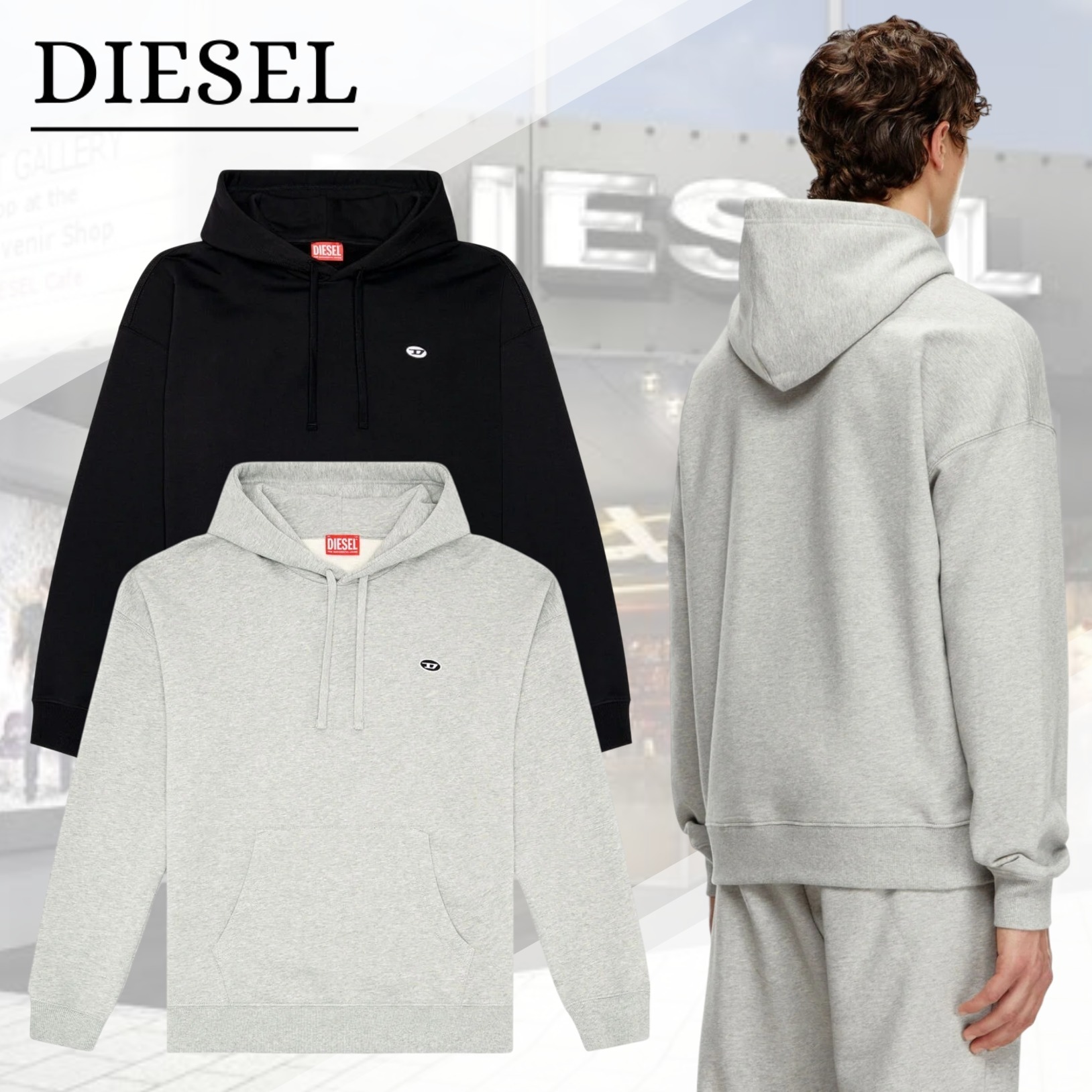 国内直営【DIESEL】S-ROB-HOOD-DOVAL-PJ スウェットパーカー