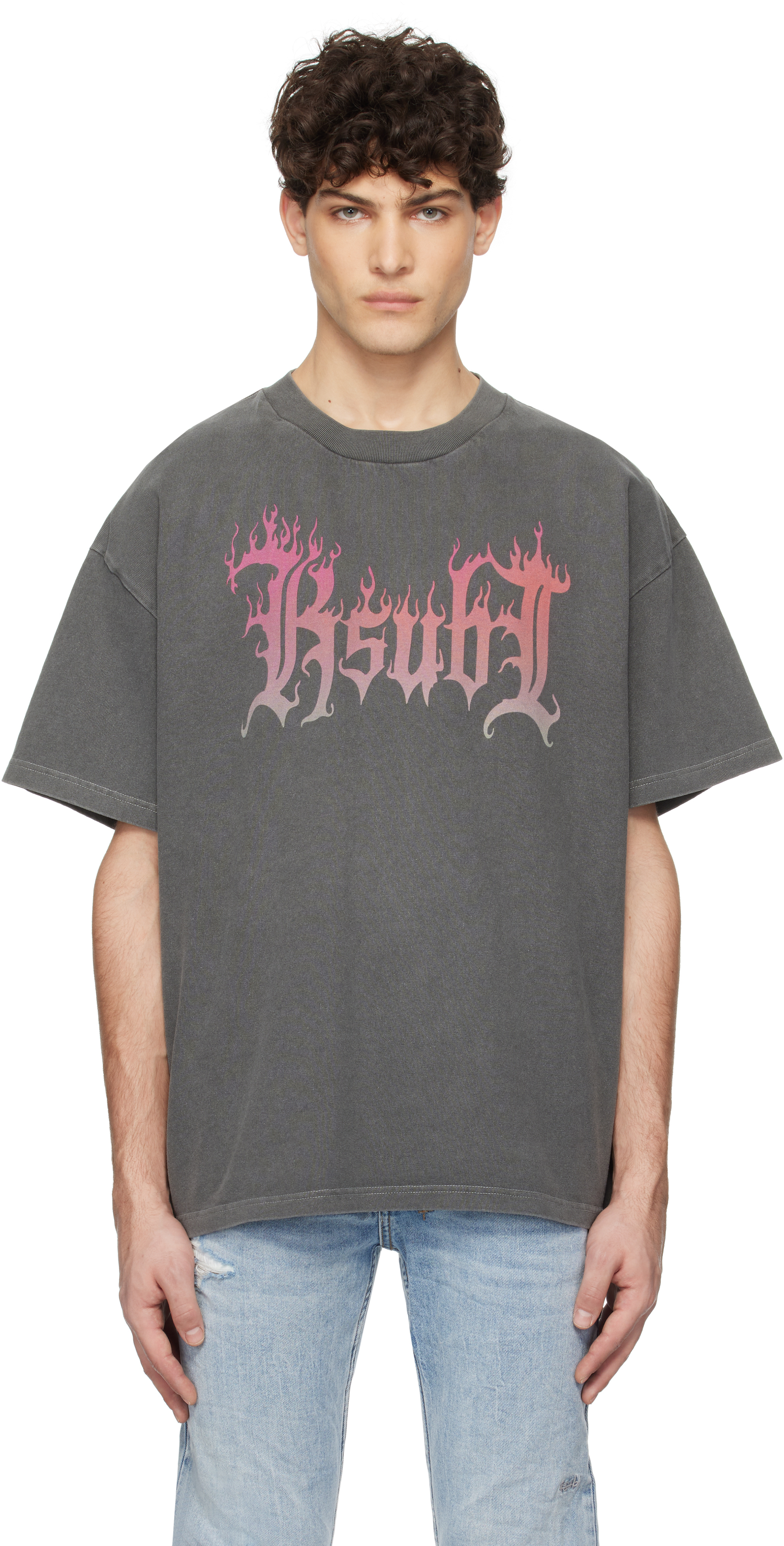 【関税込み】Ksubi グレー Fuego Ekcess Tシャツ
