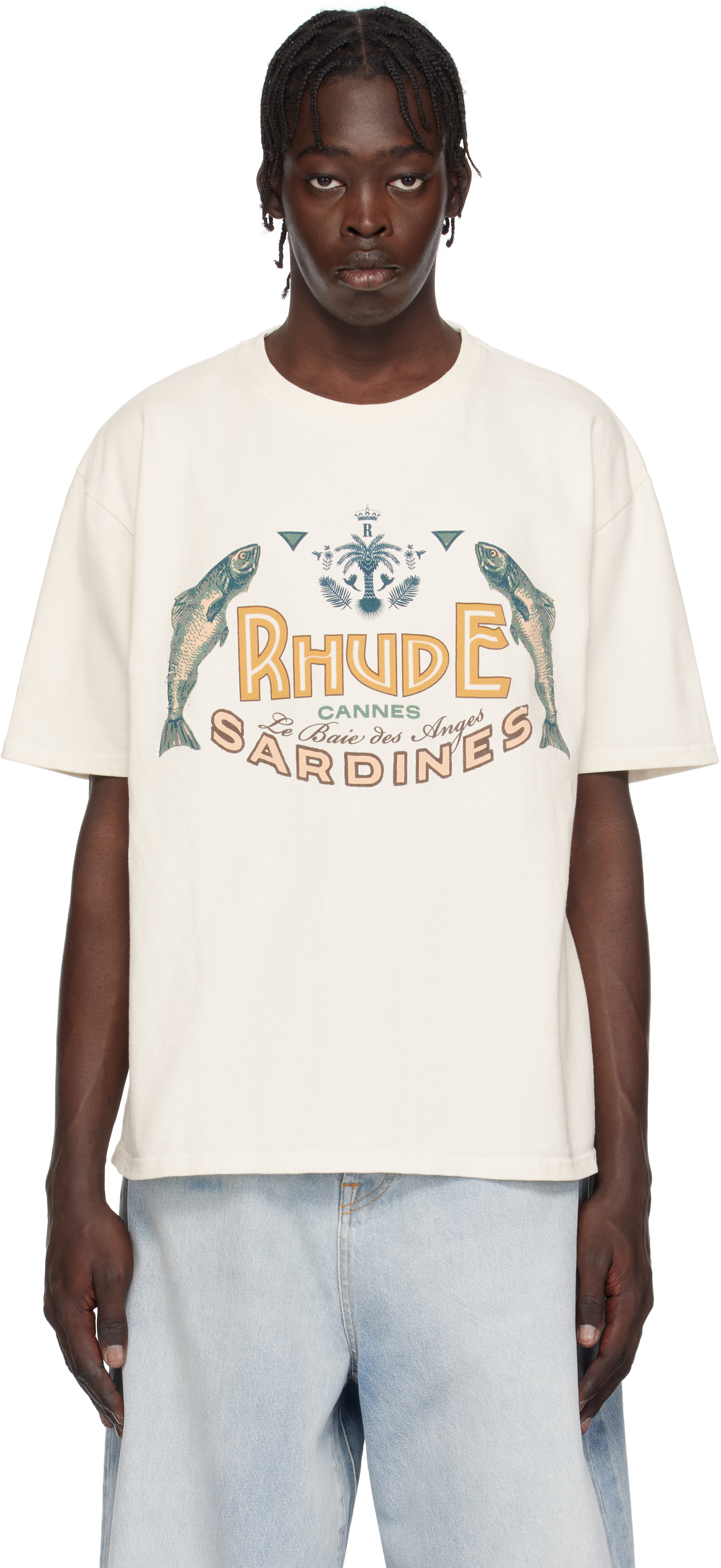 【関税込み】Rhude オフホワイト Sardines Tシャツ
