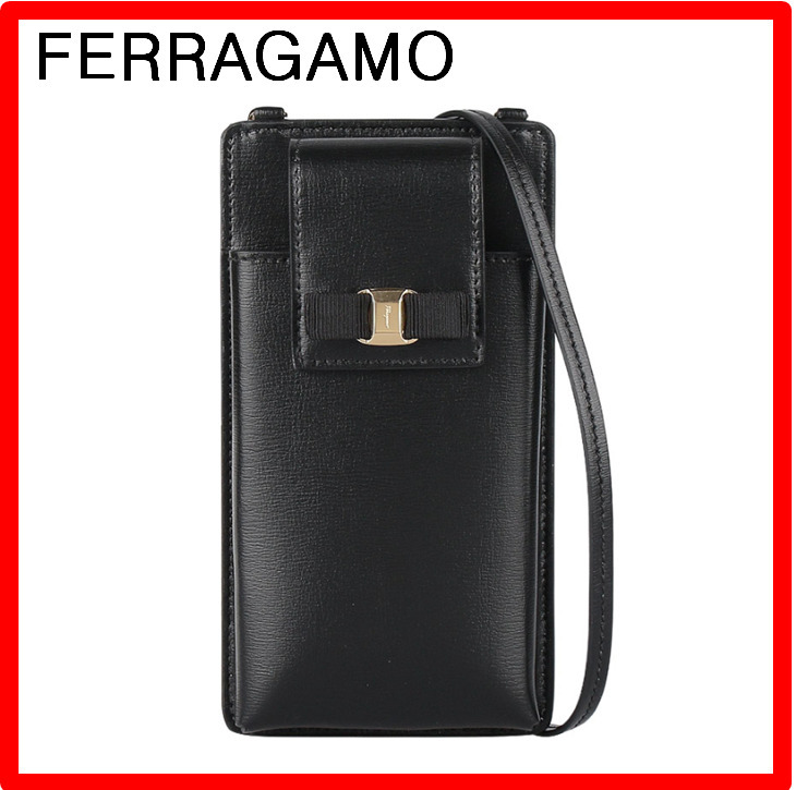 ☆人気【FERRAGAMO】☆ヴァラリボン ショルダー スマホケース☆