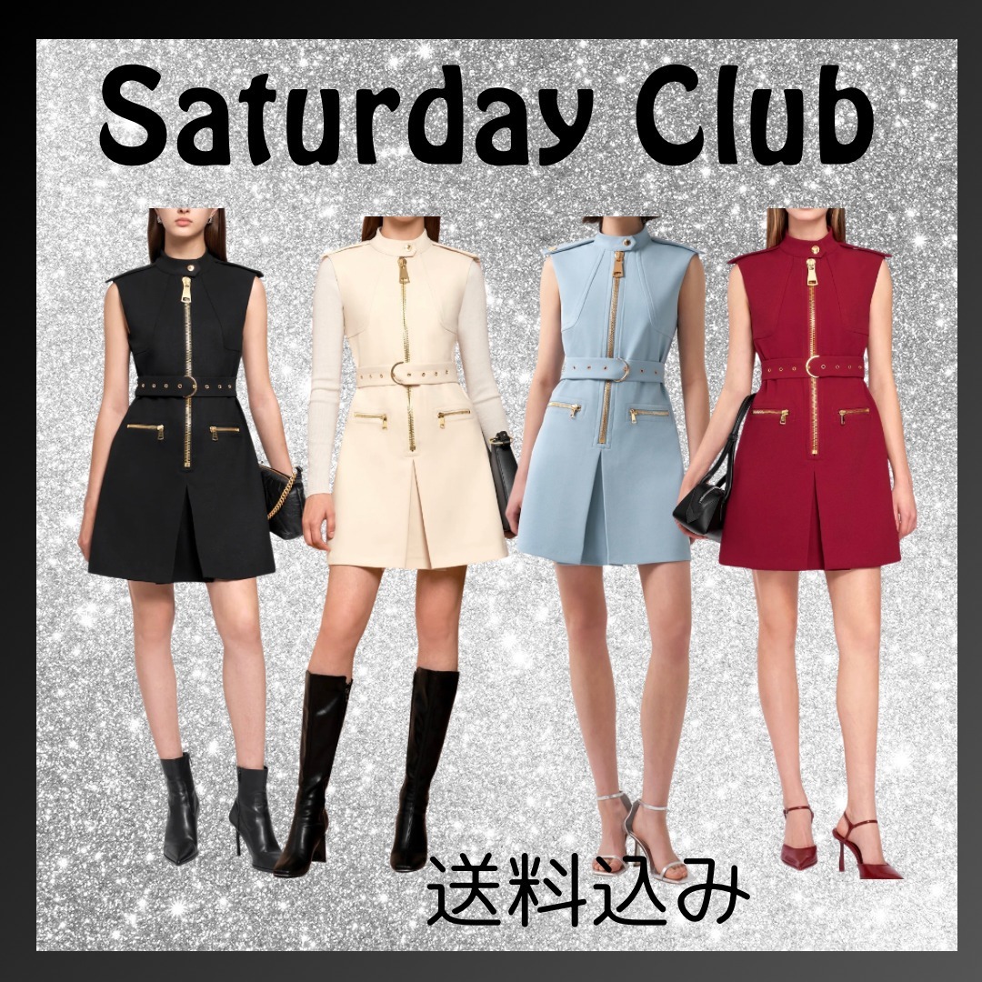 《SaturdayClub》 ジップアップ ベルト ワンピース