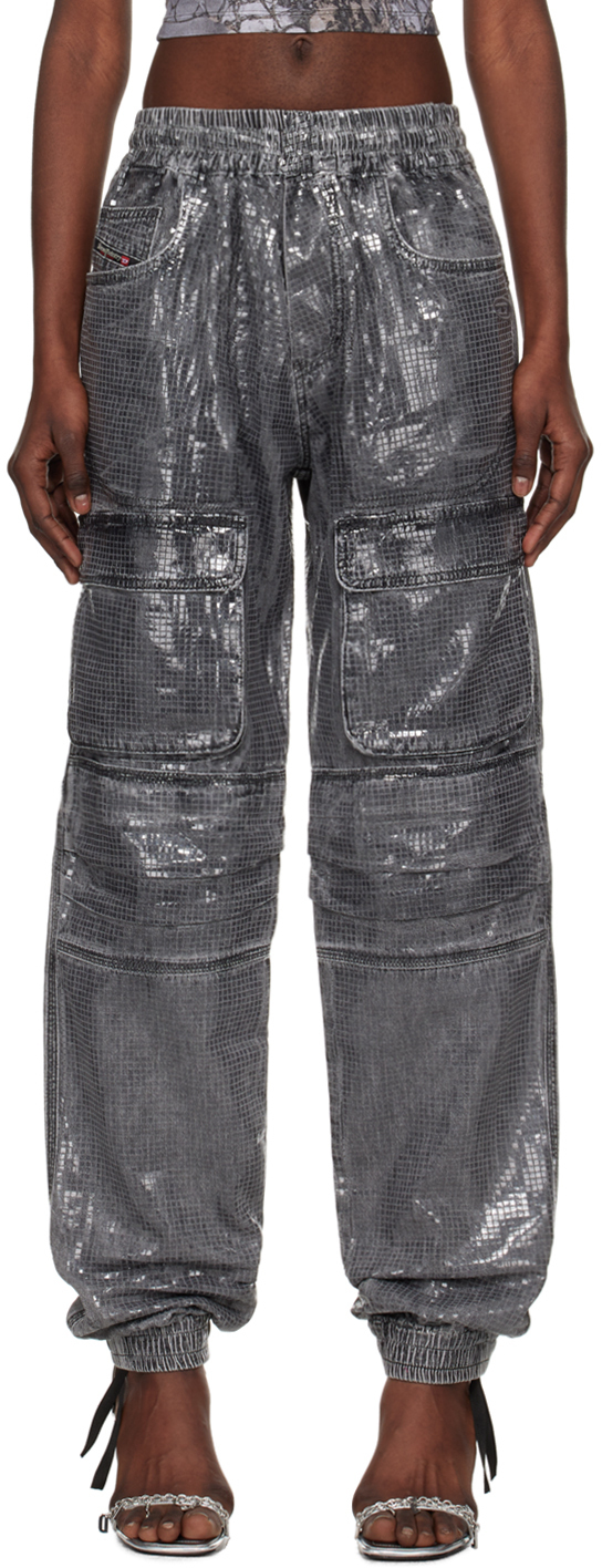 【関税込み】Diesel グレー D-Mirt 0pgac デニム カーゴパンツ