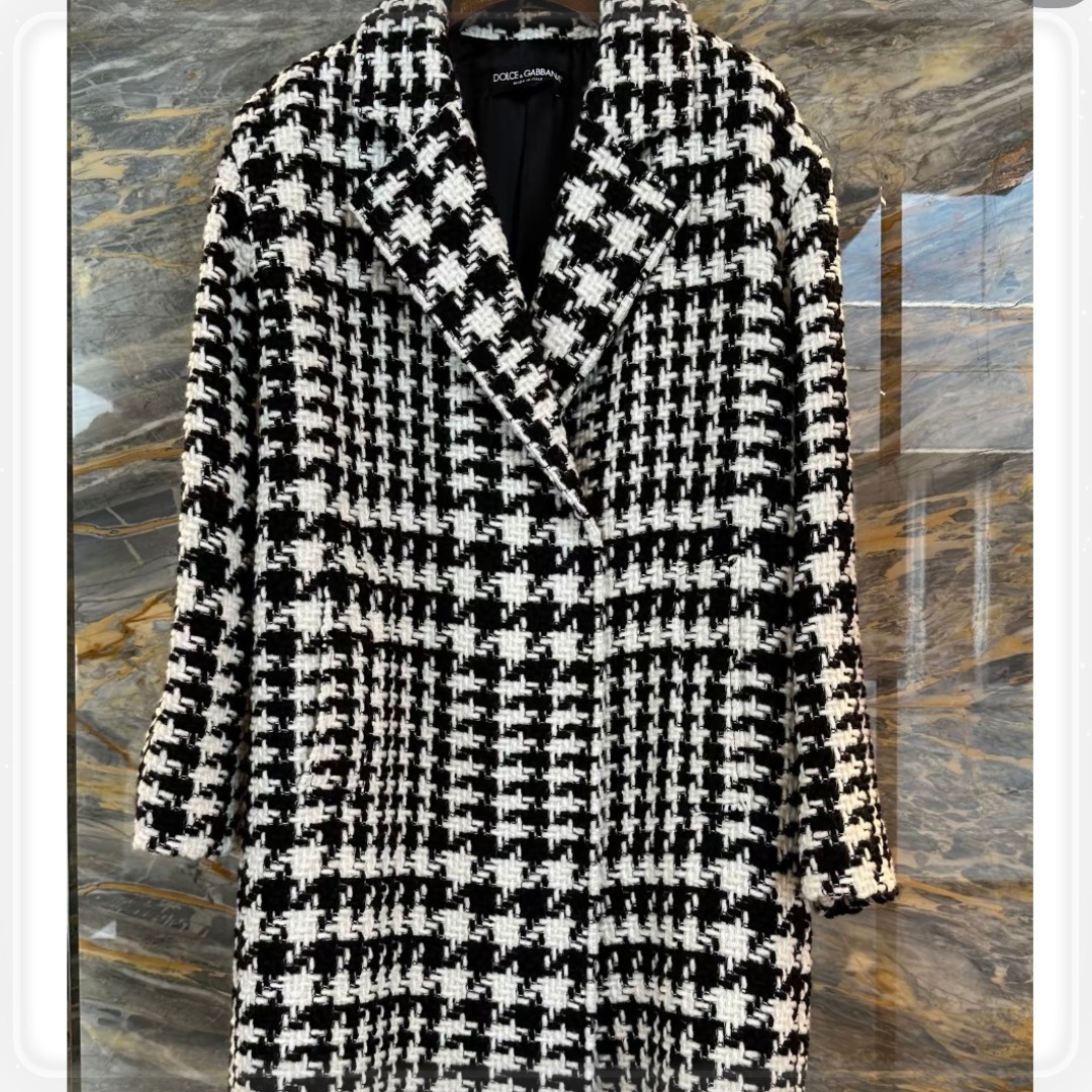 【DOLCE&GABBANA】ハウンドトゥース オーバーサイズ コート