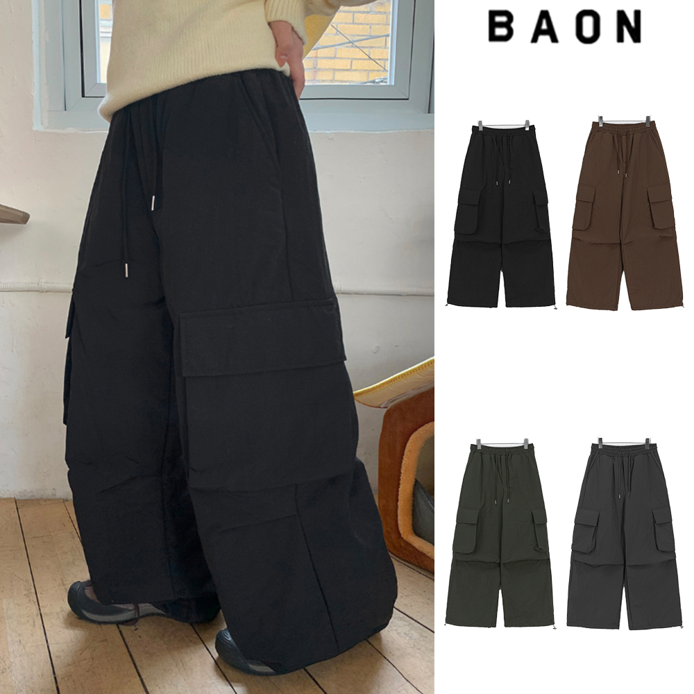 【BAON】[unisex] Lentico Banding Padding Wide Cargo PT