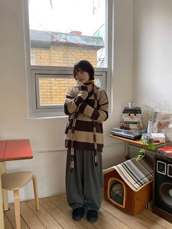 【BAON】[unisex] Ditko Banding Pin Tuck Wide Slacks BAON】[unisex] Ditko Banding Pin Tuck Wide Slacks