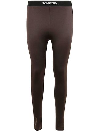 【関税込み】TOM FORD ブラック Lustrous Signature レギンス Tom Ford Blue Stretch Lustrous Velour Signature Leggings In