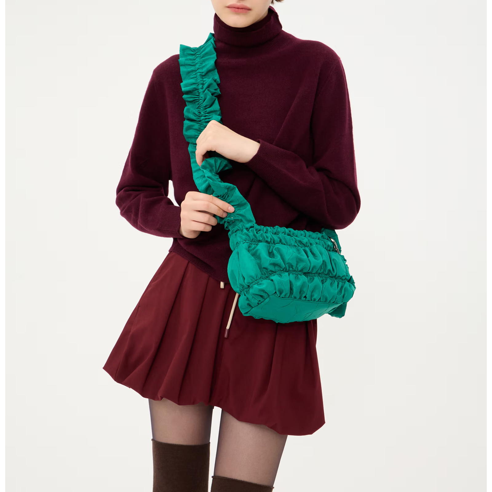 JILLSTUART] Nylon Shirring Padded Shoulder & Cross Bag 4色