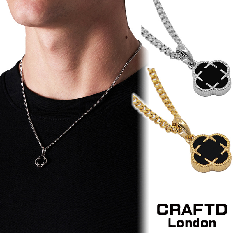 CRAFTD London ネックレス ONYX CLOVERSTONEPENDANT ペンダント