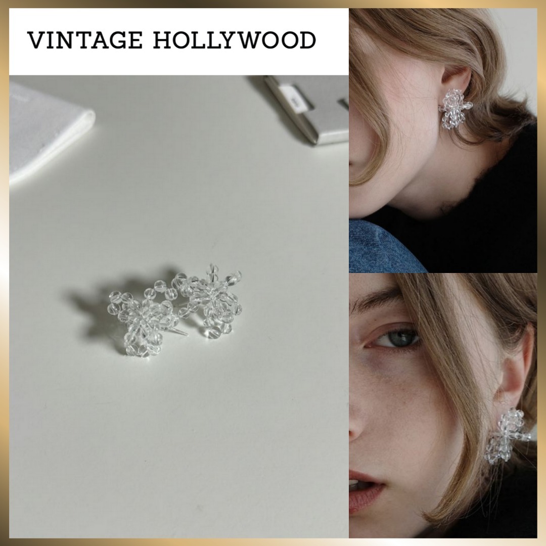 ◇Monday Edition◇ CLEAR PULL BOW EARRINGS