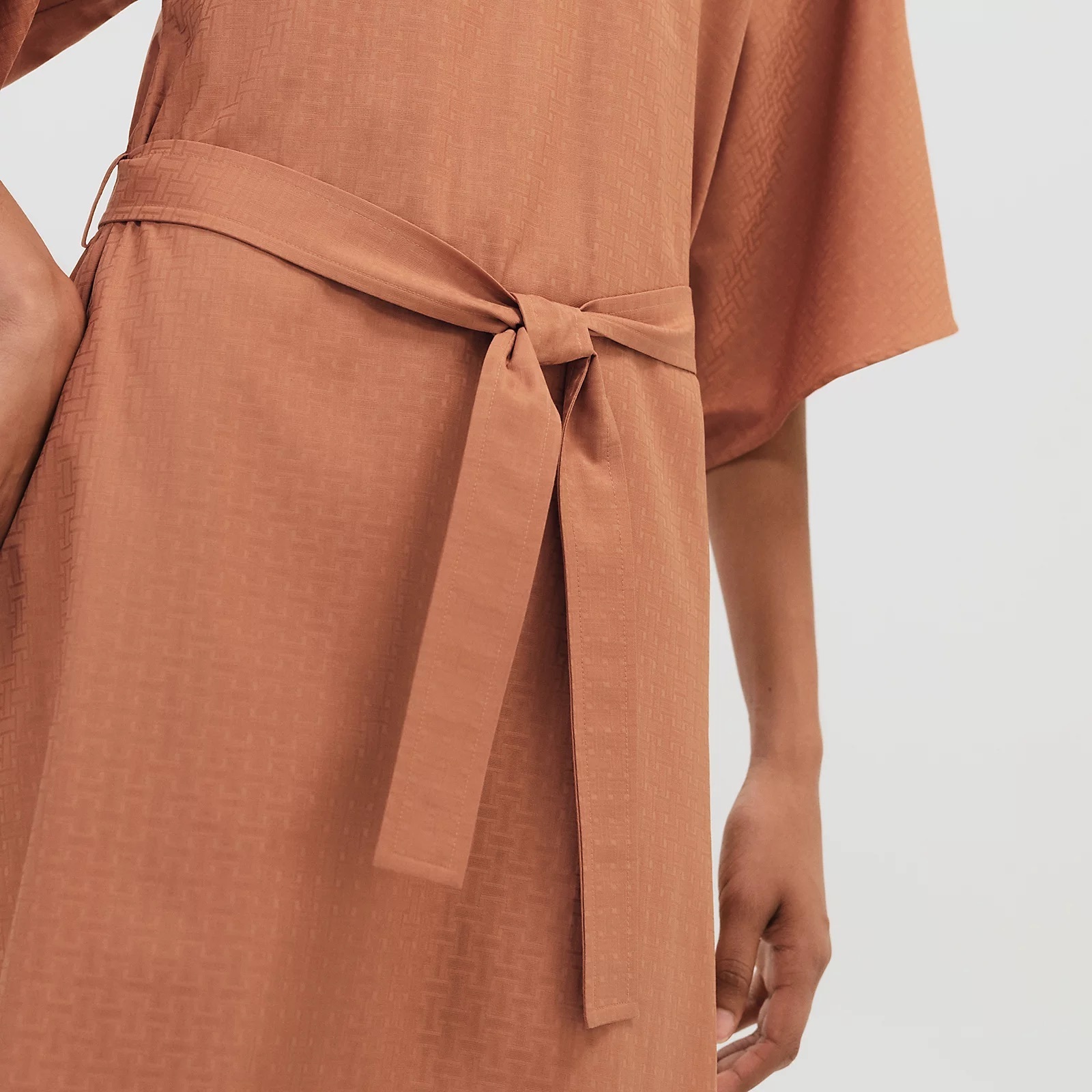 HERMES 25SS プレーリードレス《モザイク》マロン DHL 直営店