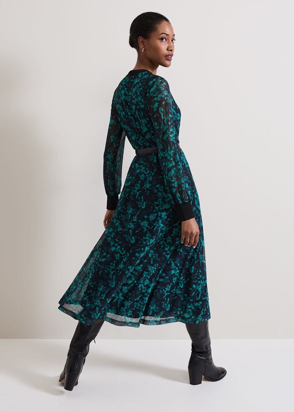 Phase Eight★バイオレットフローラルドレス Phase Eight ジニー フローラル ミディアム ドレス (Phase Eight