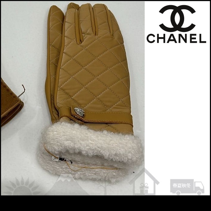 【シャネル】CHANEL グローブ ラムスキン & ミックス ファイバー