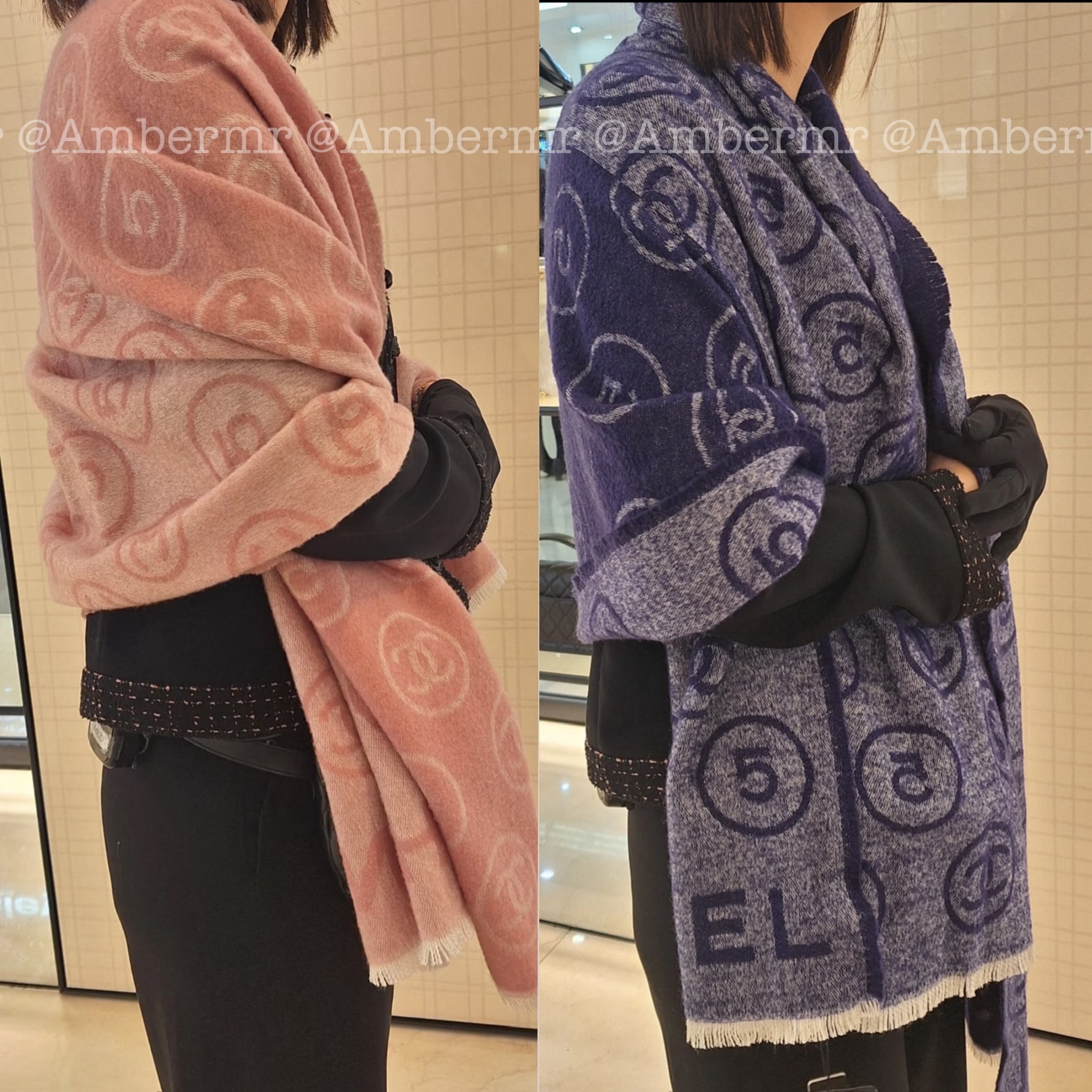 25C CHANEL CCロゴ 肌触りが気持ちいいカラーストール