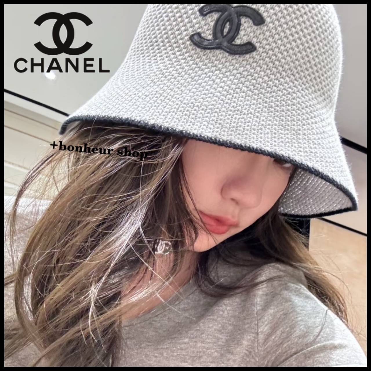 【編み込みがお洒落deロゴが映える♪】CHANEL バケットハット