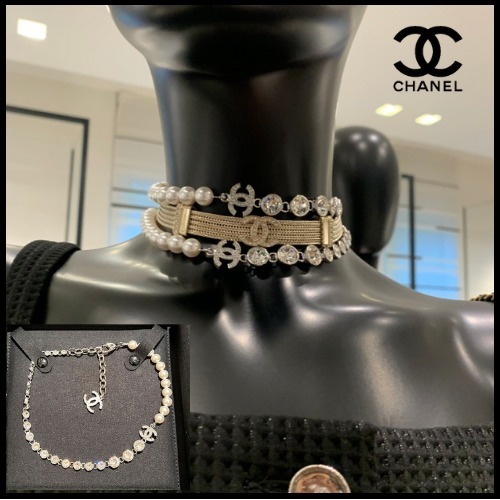 【CHANEL】 パールとクリスタルが輝く♪ 上品 ネックレス