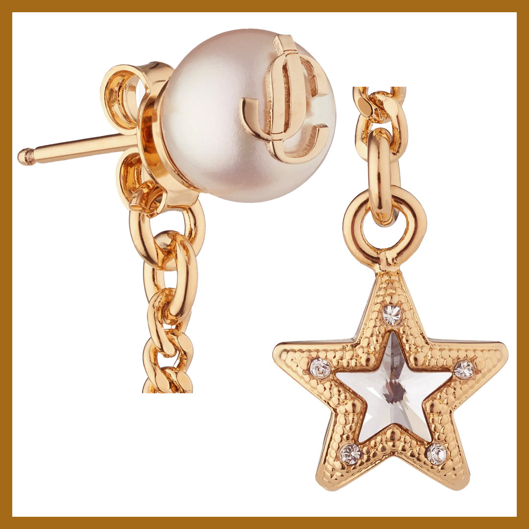 星の輝きを揺らす贅沢を【JimmyChoo】JC スタードロップ ピアス